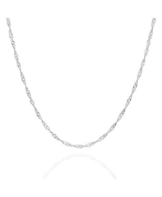 Twisted Curb Singapore Sterling Silver Chain Adjustable size