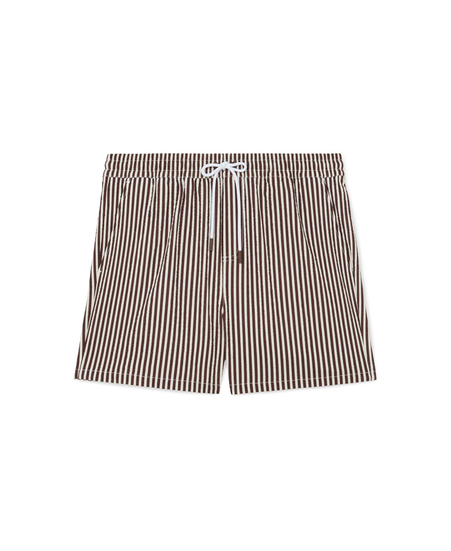 Men's Bay Drawstring Seersucker Stripe Swim Shorts