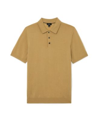 Men's Manor Half Button Merino Wool Polo Shirt