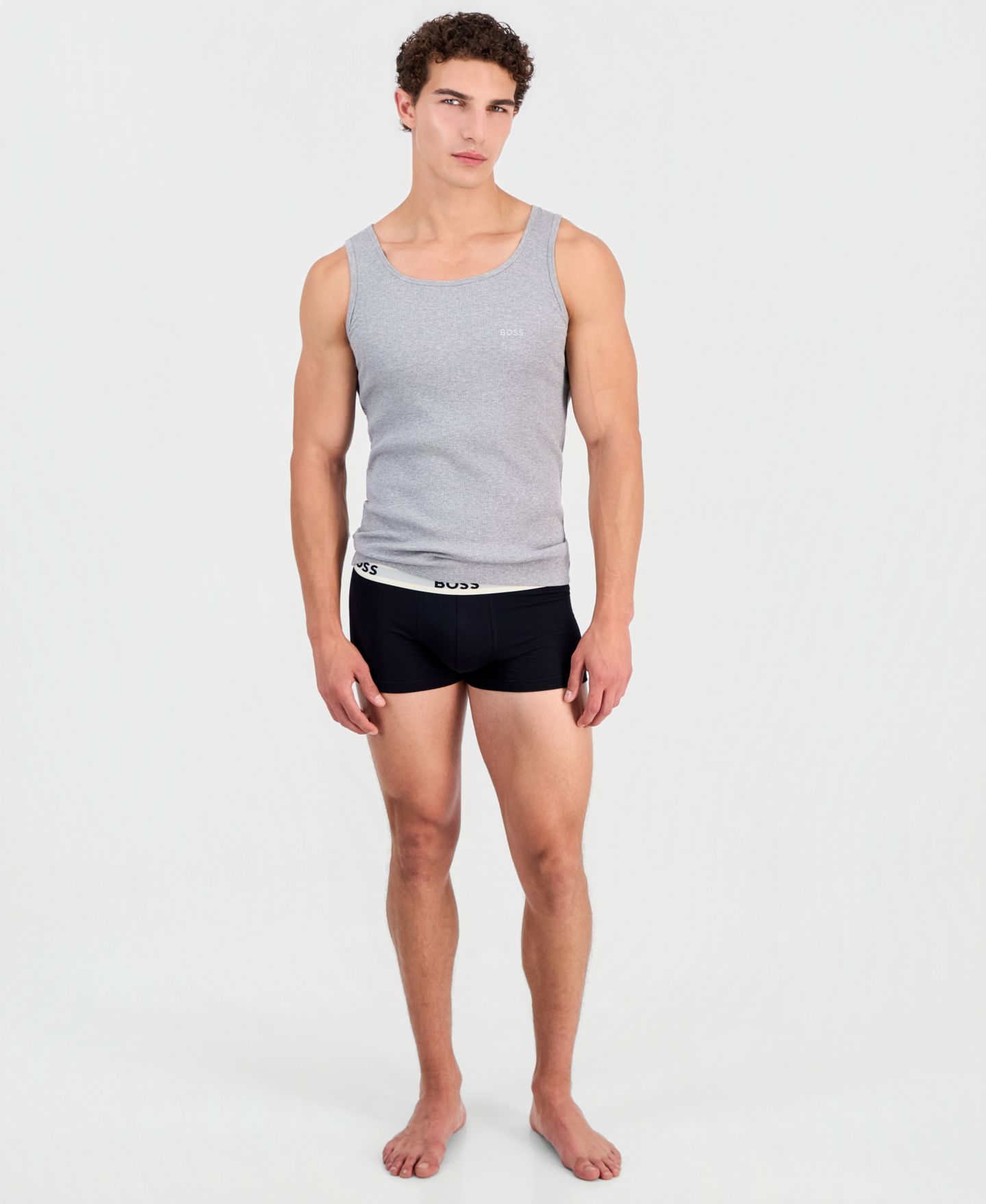 Мужские топы Hugo Boss Ribbed Tank Tops, Pack of 3, цвет: Белый — фото 6