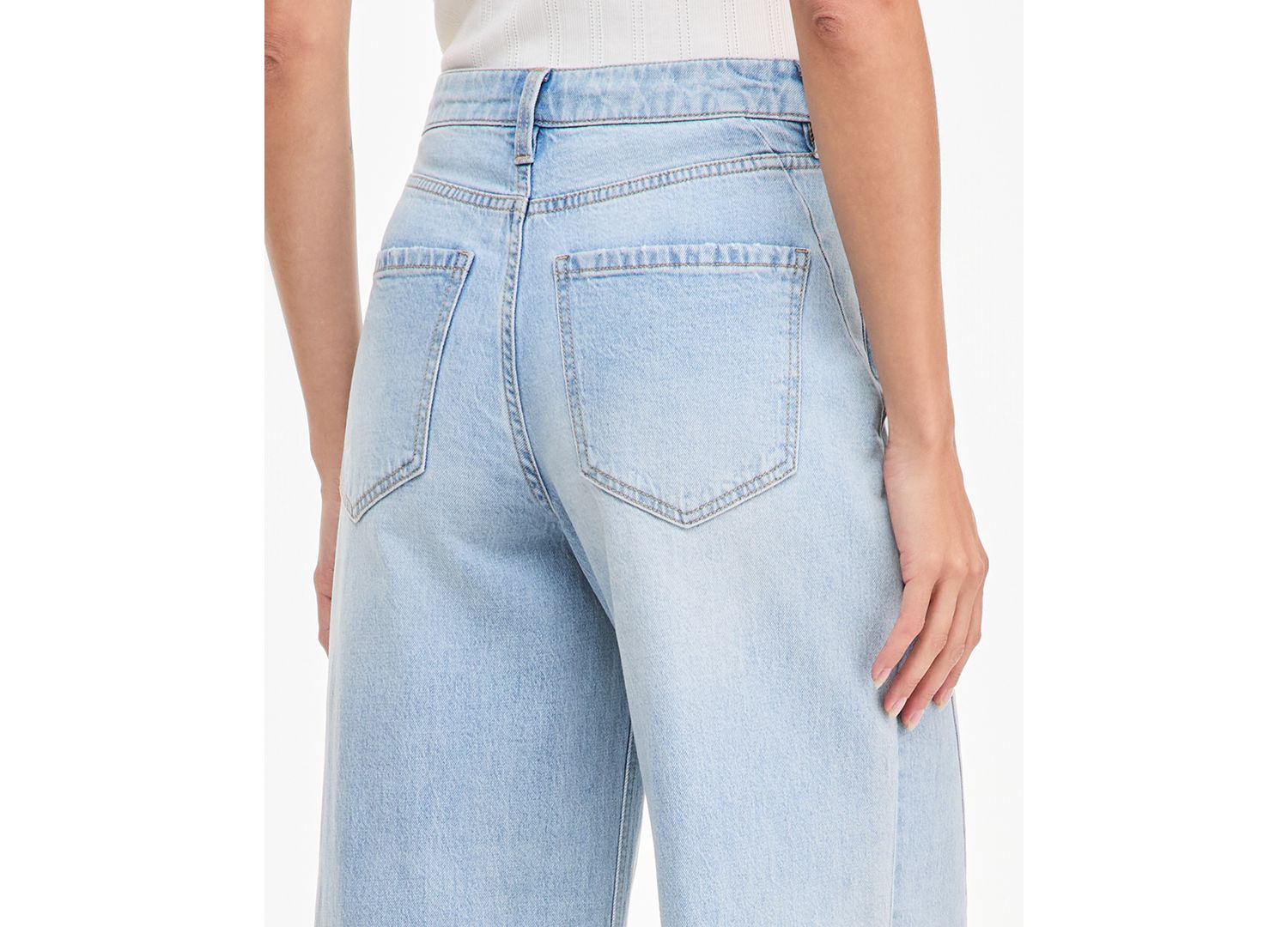 Women's High-Rise Twist Seam Wide-Leg Jeans, Regular & Short
