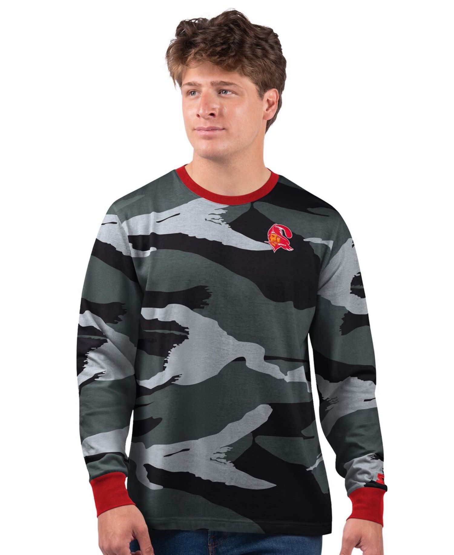 Men's Gray/Charcoal Tampa Bay Buccaneers Thursday Night Gridiron Vintage Logo Long Sleeve T-Shirt