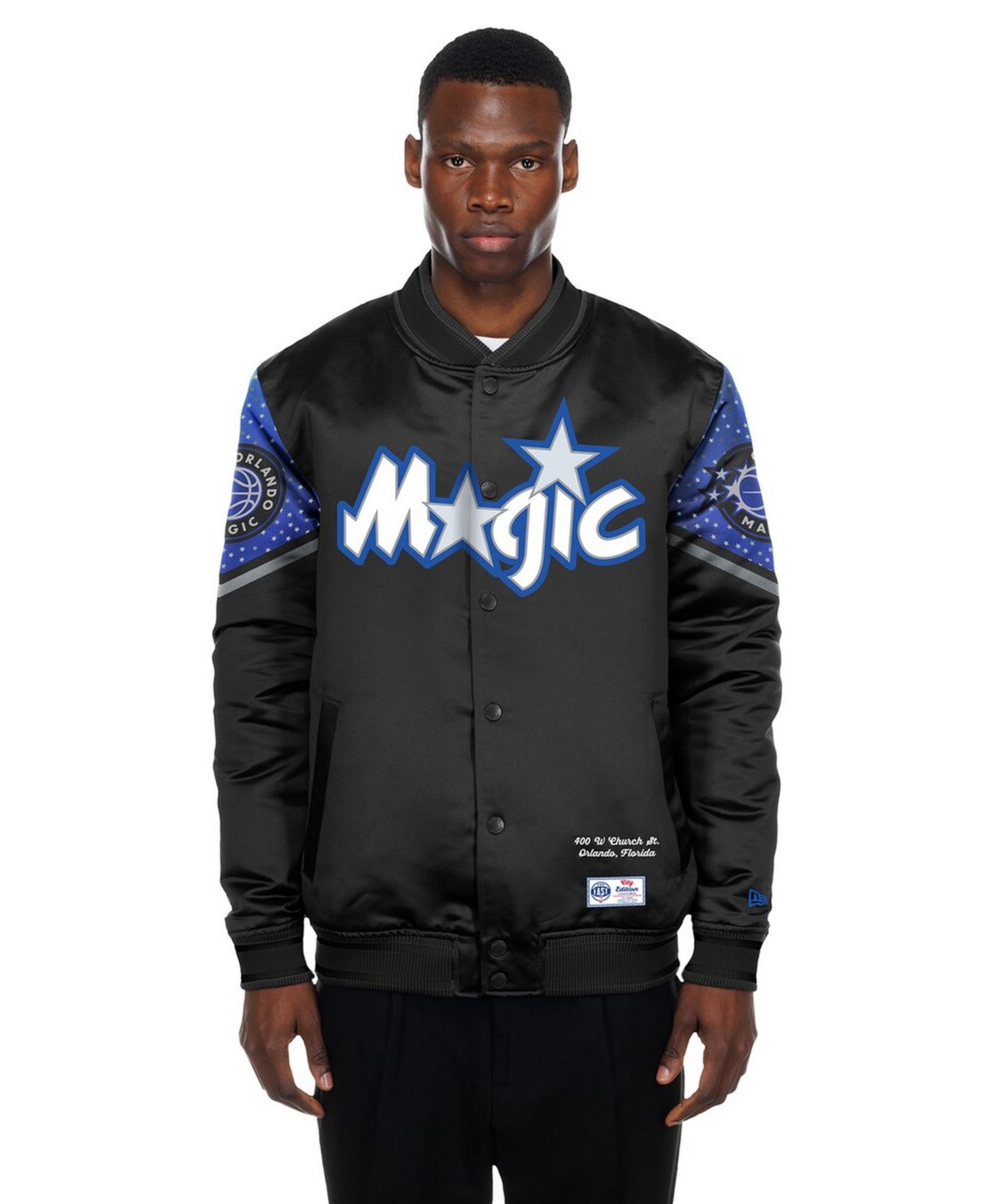 Men's Black Orlando Magic 2025/26 City Edition Full-Snap Satin Jacket