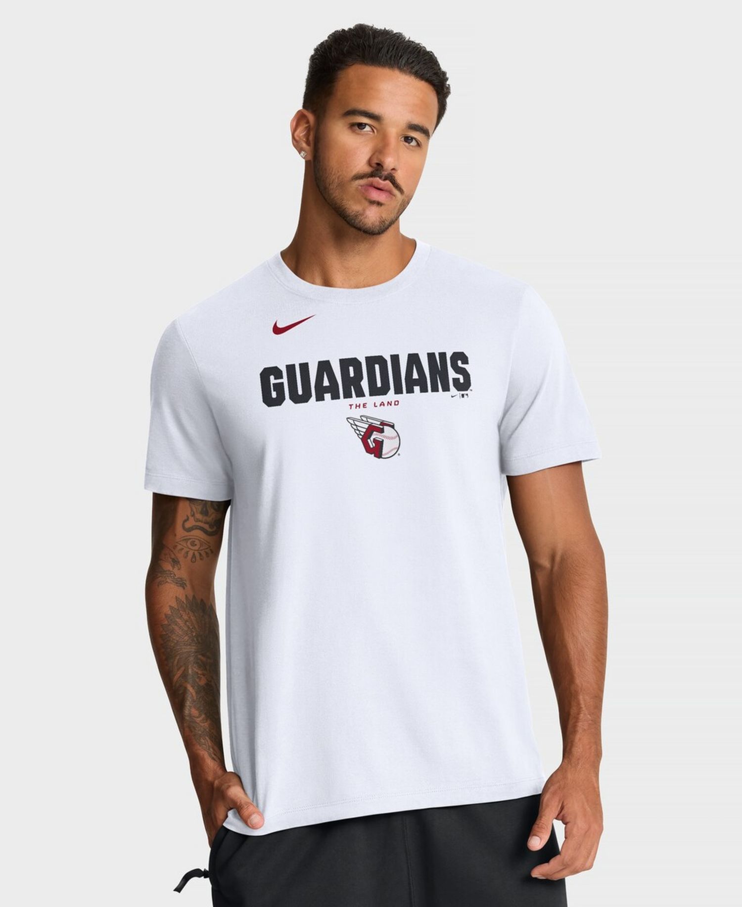 Men's White Cleveland Guardians Bold Team Name T-Shirt