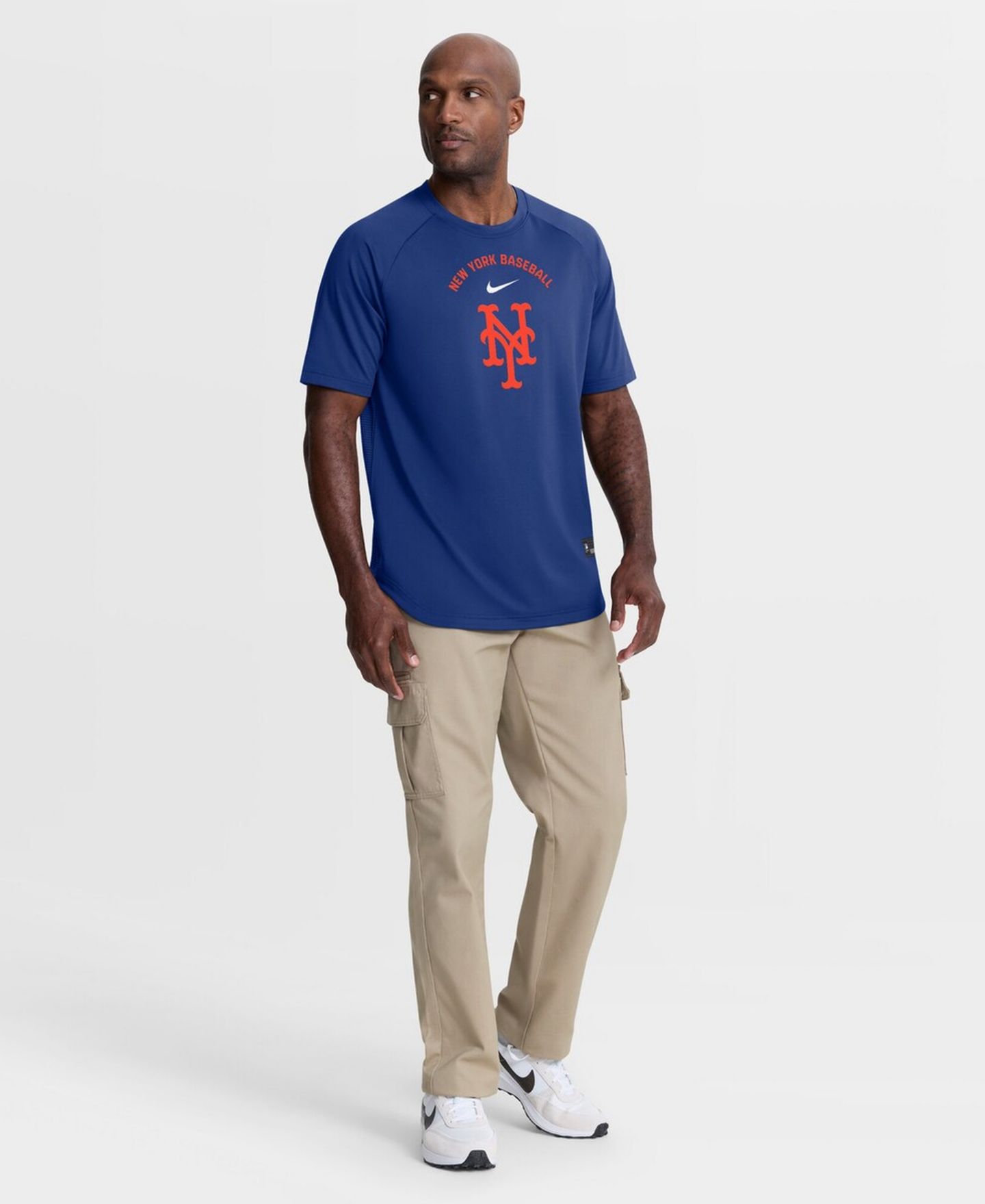 Мужская футболка Nike Royal New York Mets Authentic Collection Batting Practice Pre-Game Raglan Dri-FIT — фото 3