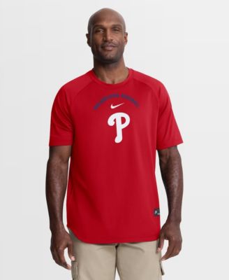 Men's Red Philadelphia Phillies Authentic Collection Batting Practice Pre-Game Raglan Dri-FIT T -Shirt