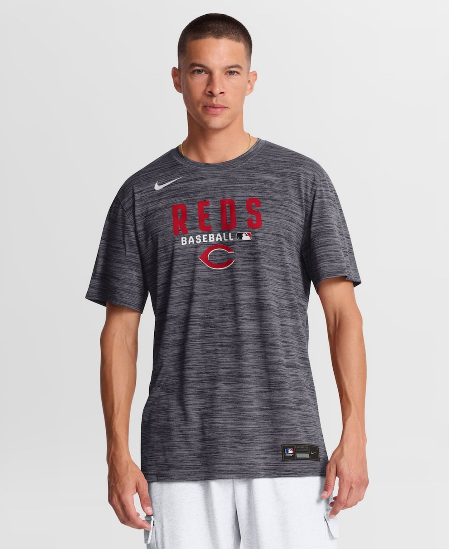 Мужская футболка Nike Black Cincinnati Reds Authentic Collection Velocity Dri-FIT — фото 1