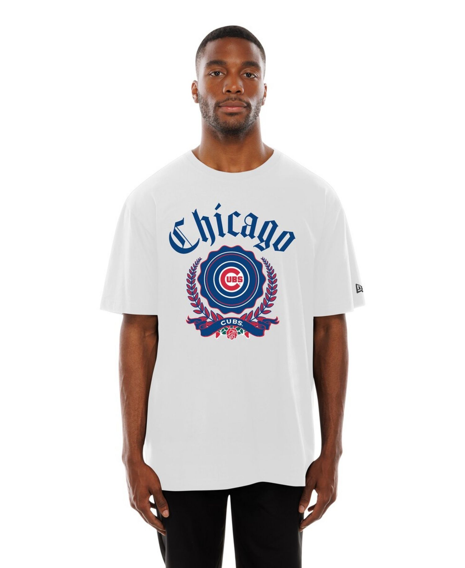 Men's White Chicago Cubs Fleur Domestic T-Shirt