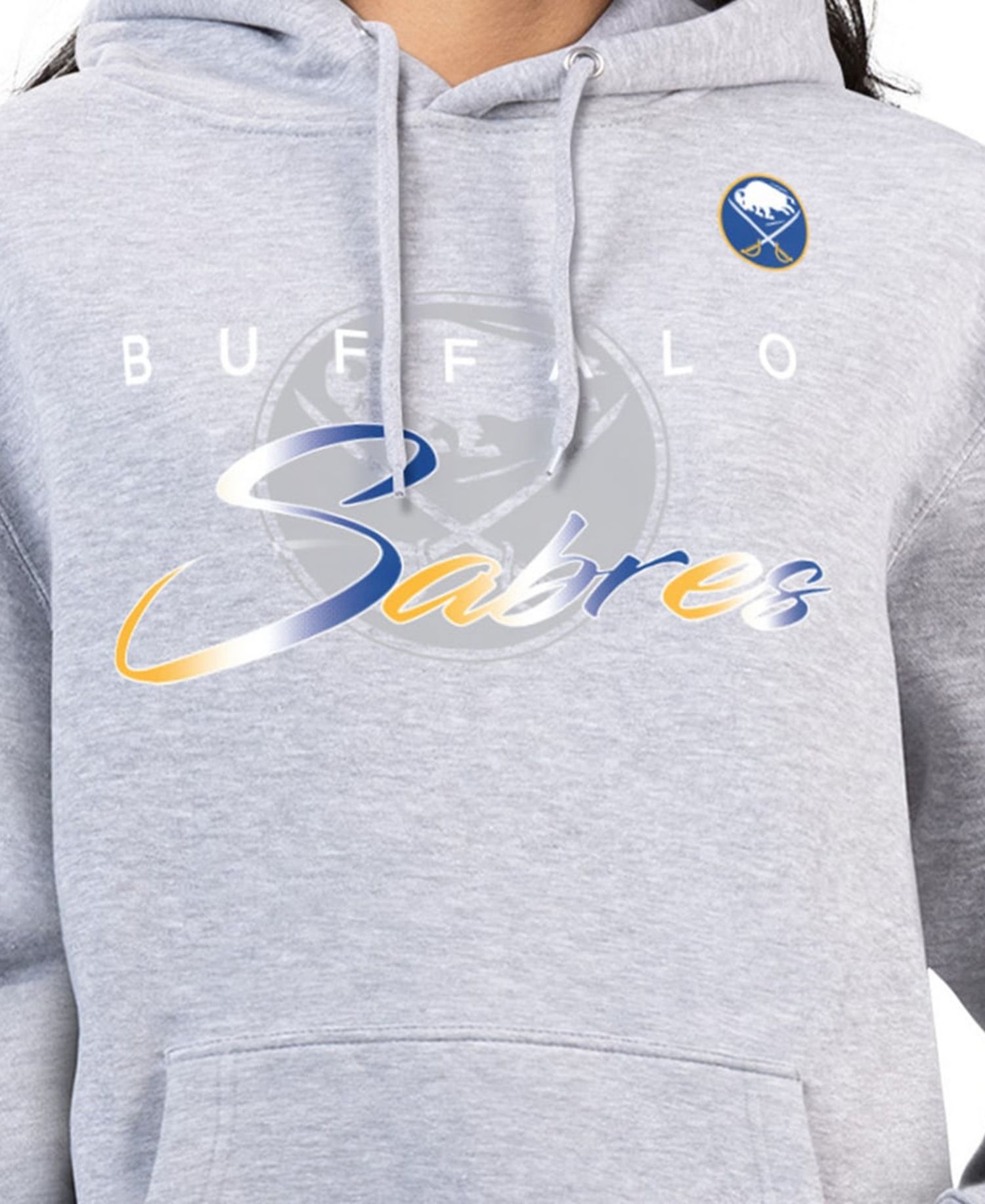 Women's Gray Buffalo Sabres Shadow Logo Fleece Hoodie
