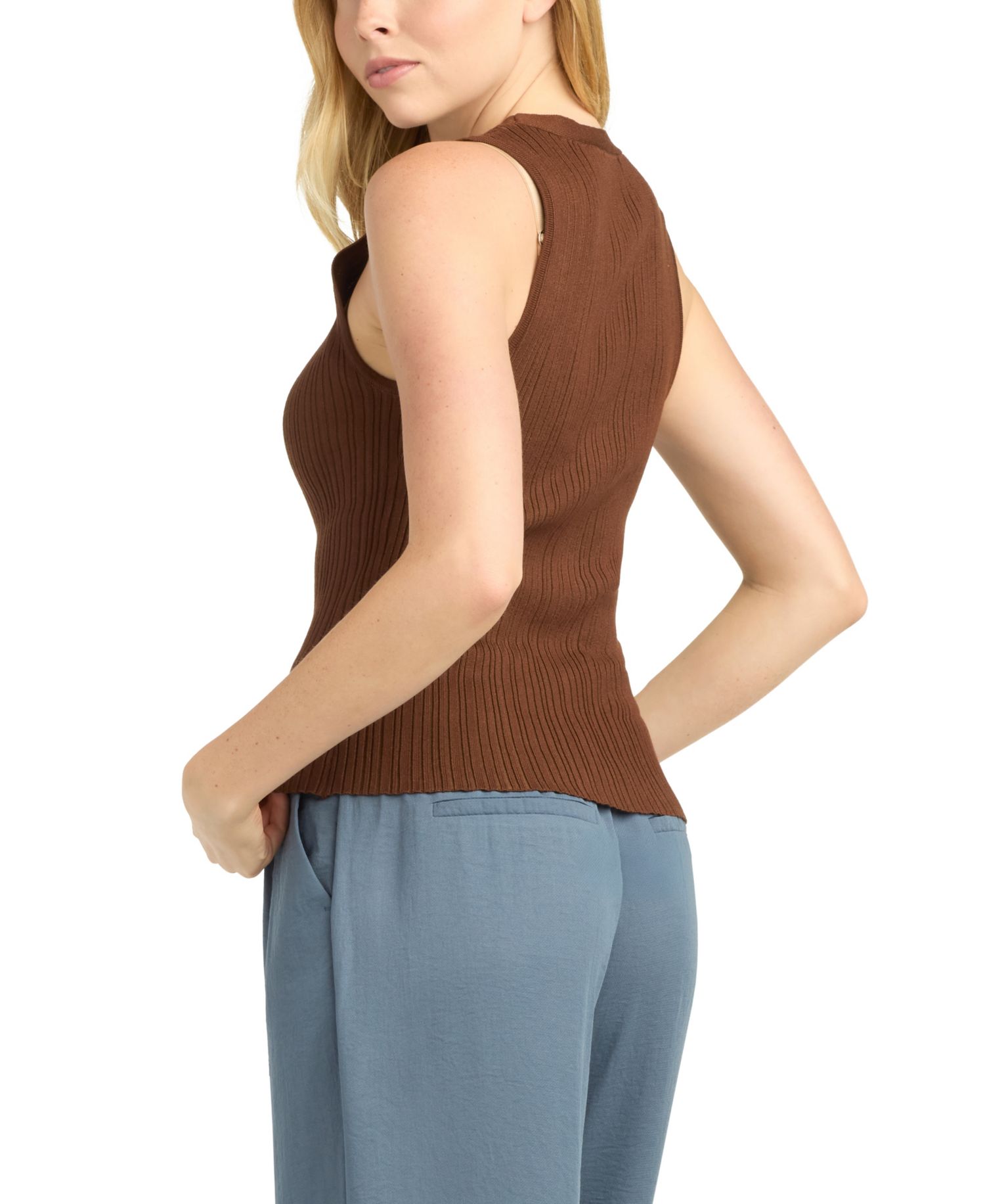 Juniors' Halter Vest Sweater
