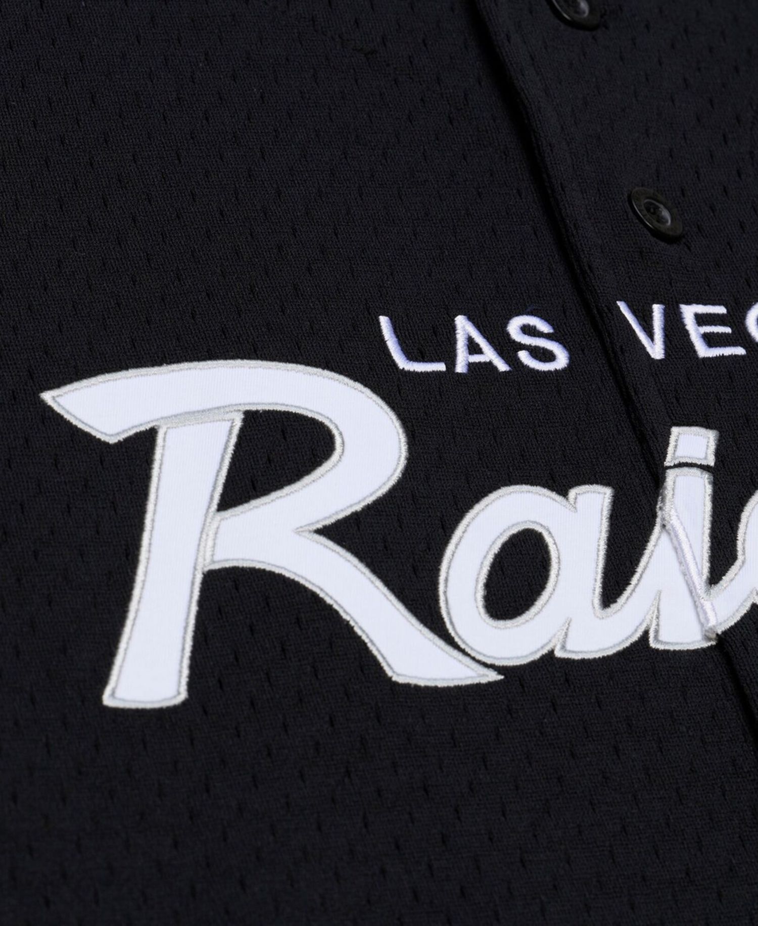 Men's Black Las Vegas Raiders Head Coach Mesh Full-Button Fashion Jersey