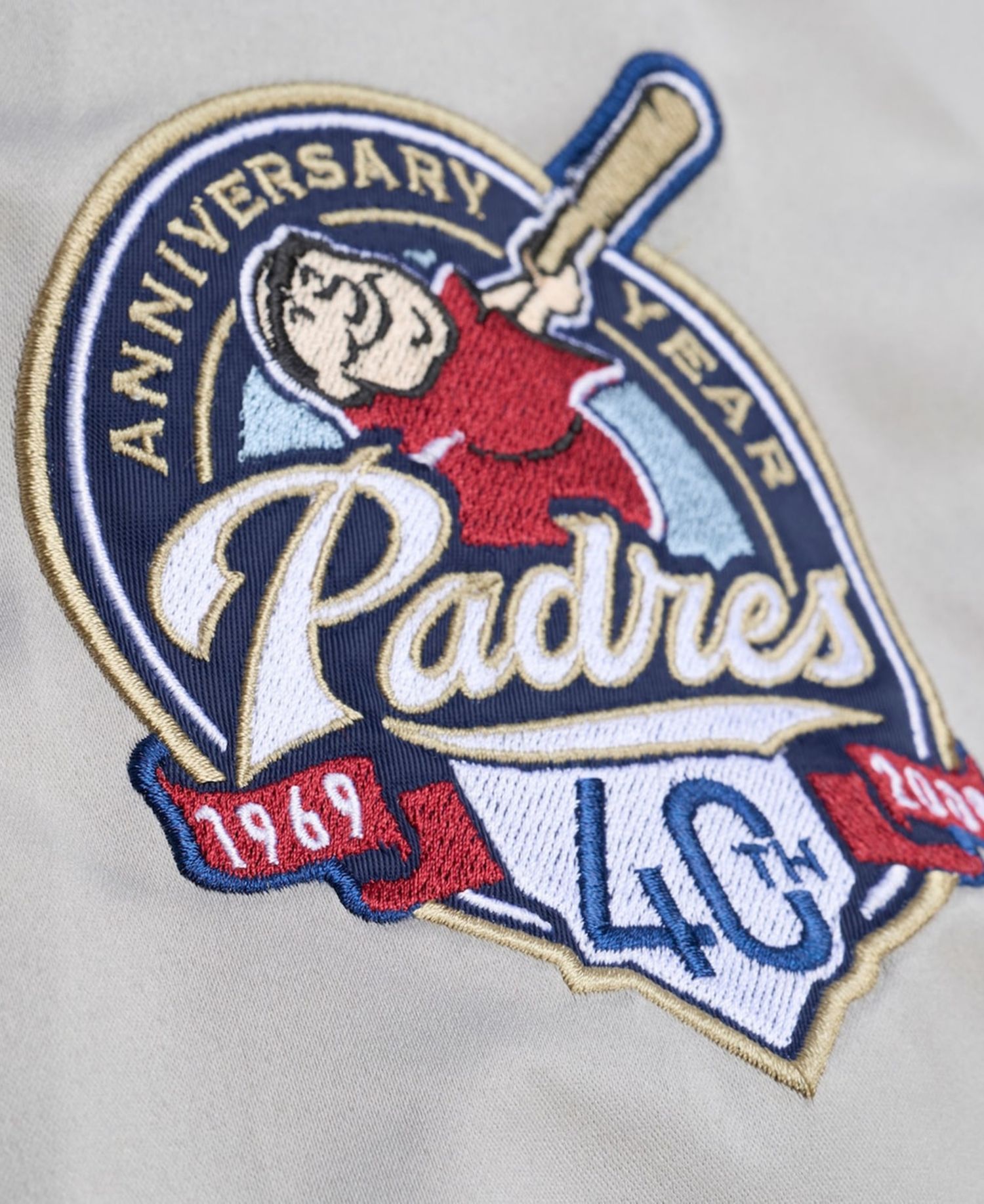 Mitchell Ness Men's Gray San Diego Padres Thunderstorm Head Coach Lightweight Satin Full-Snap Jacket