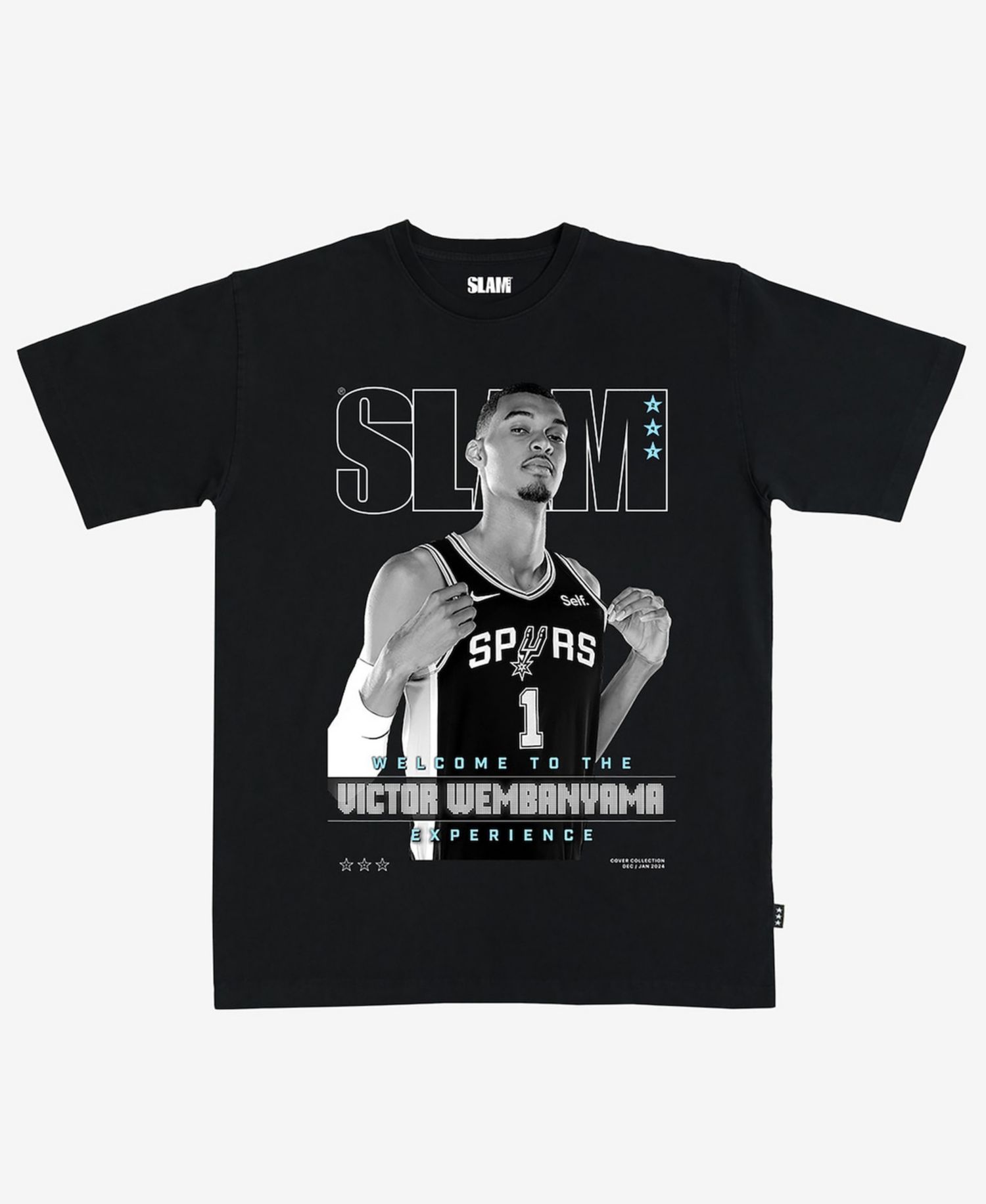 Men's and Women's Victor Wembanyama Black San Antonio Spurs Cover T-Shirt
