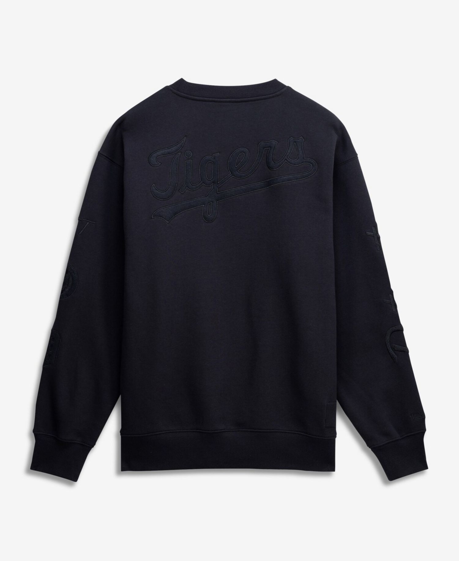 Men's Black Detroit Tigers Phantom Fleece Crewneck Sweatshirt
