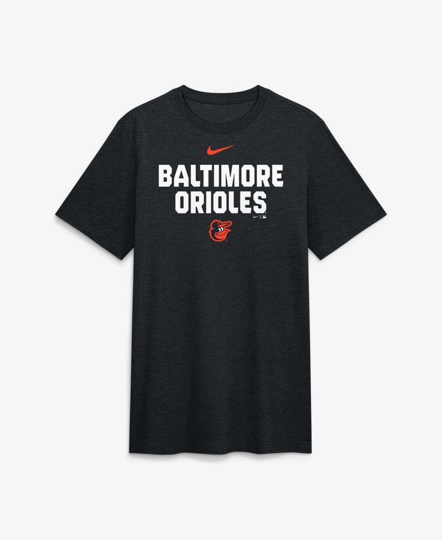 Мужская футболка Nike Heather Black Baltimore Orioles Stacked Tri-Blend — фото 4