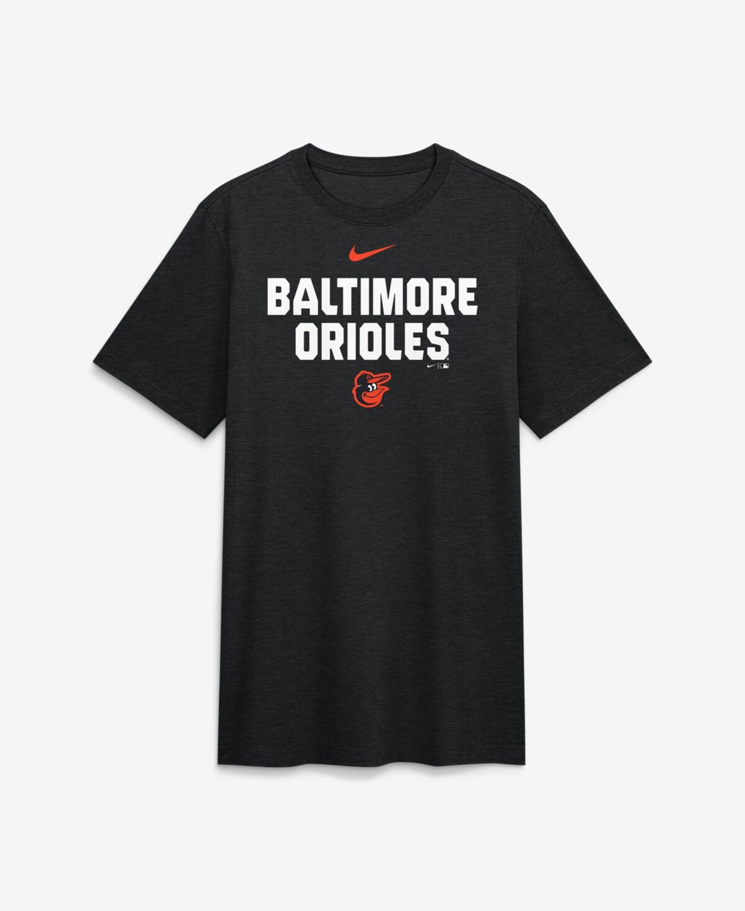 Men's Heather Black Baltimore Orioles Stacked Tri-Blend T-Shirt