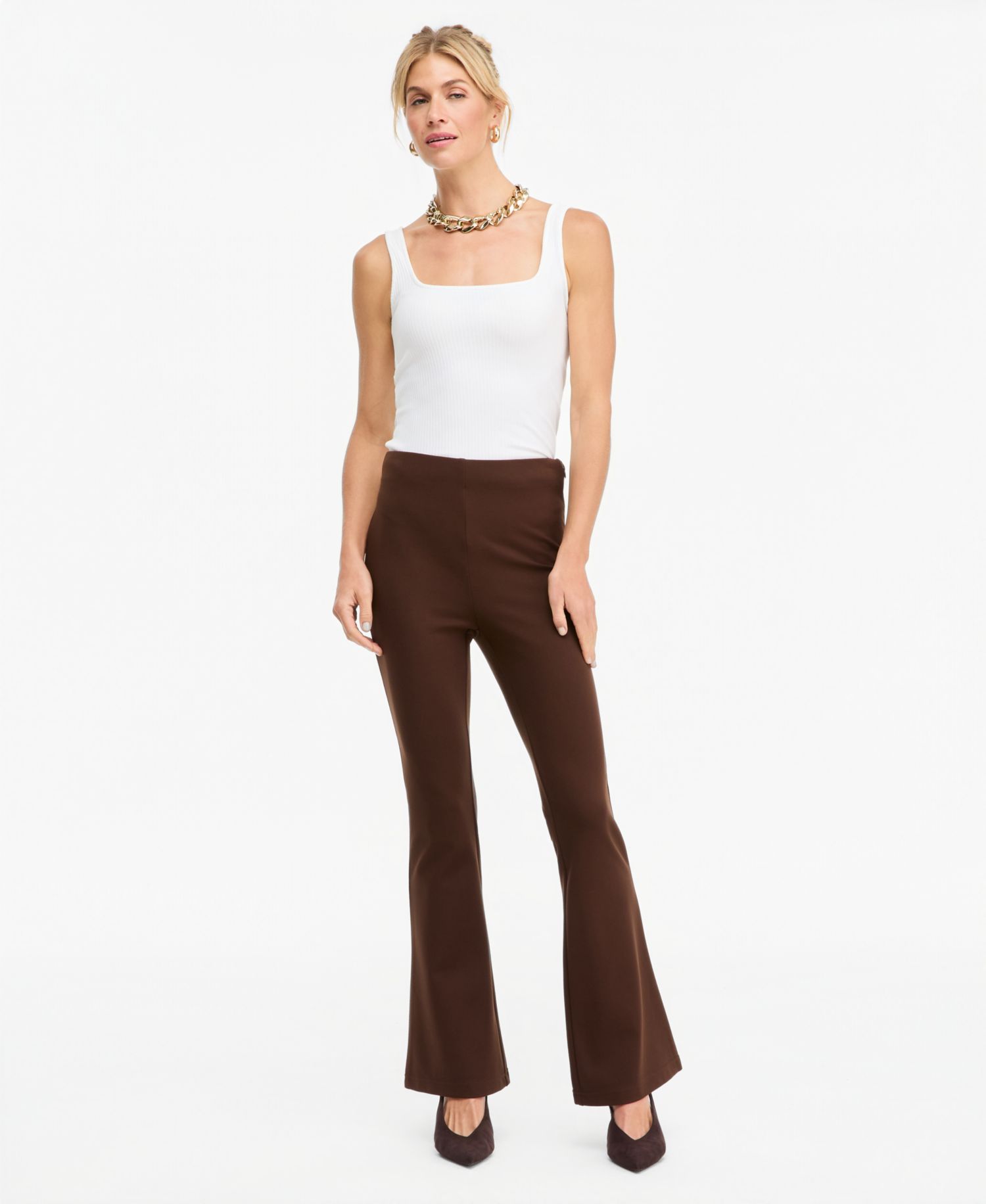 Women's High-Rise Ponte Flare Pants P/XS-3X