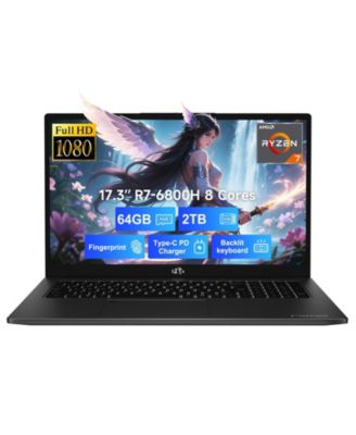 17.3" IPS FHD-Gaming-Laptop, 8 Cores AMD Ryzen 7 6800H 64GB DDR5 RAM 2TB SSD 4.7GHz Fingerprint 100W