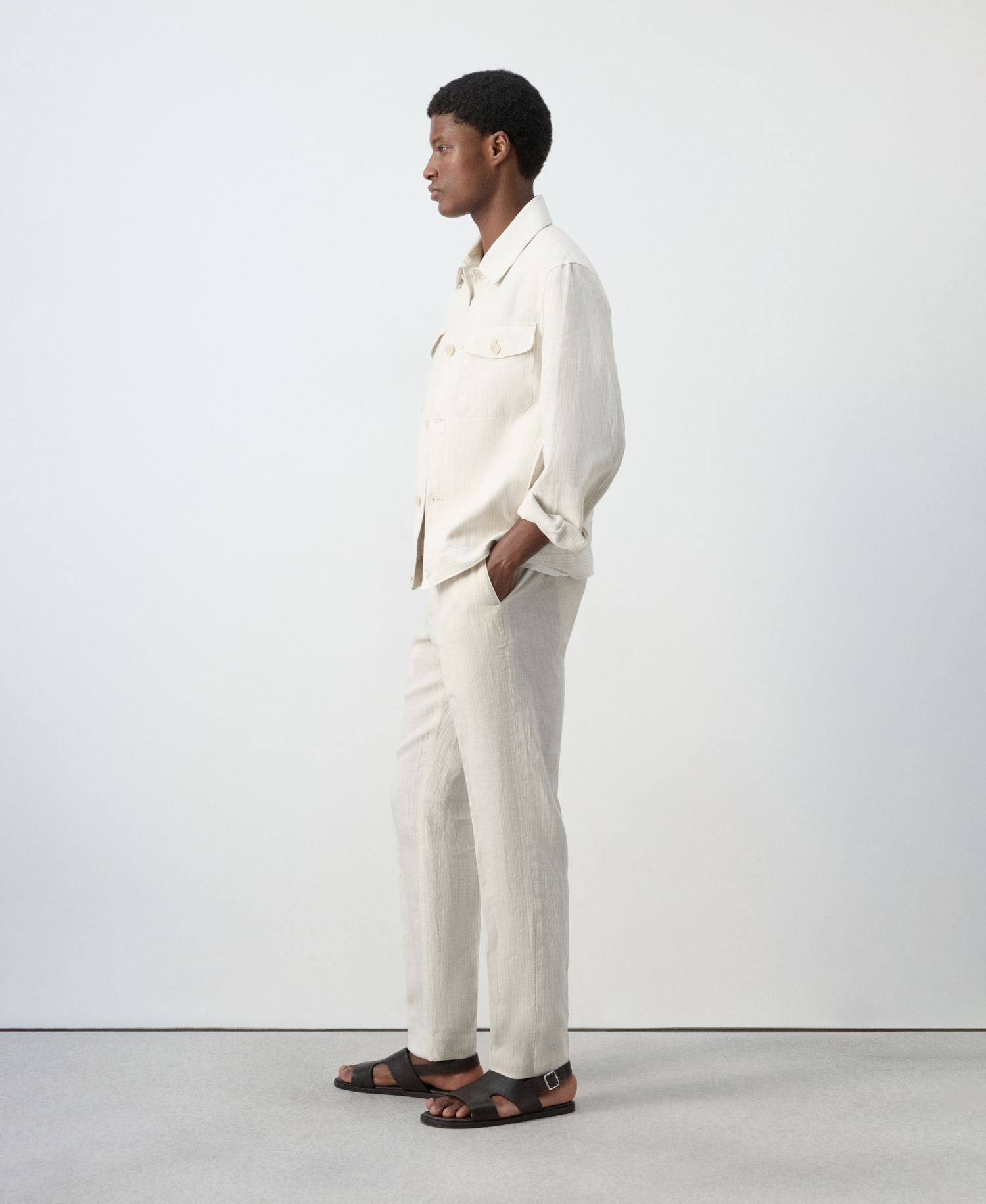 Men's Linen Striped Pants
