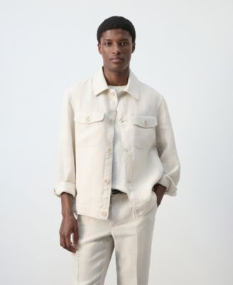 Men's Linen Striped Blazer