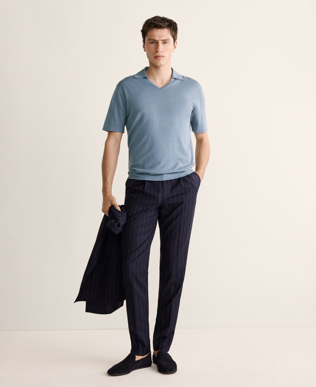 Mango Men's Fine-Knit Cotton Polo Shirt