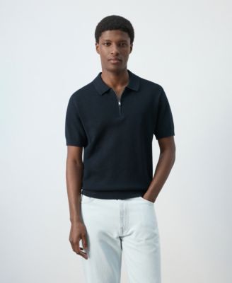 Men's Zipper Knitted Polo Shirt
