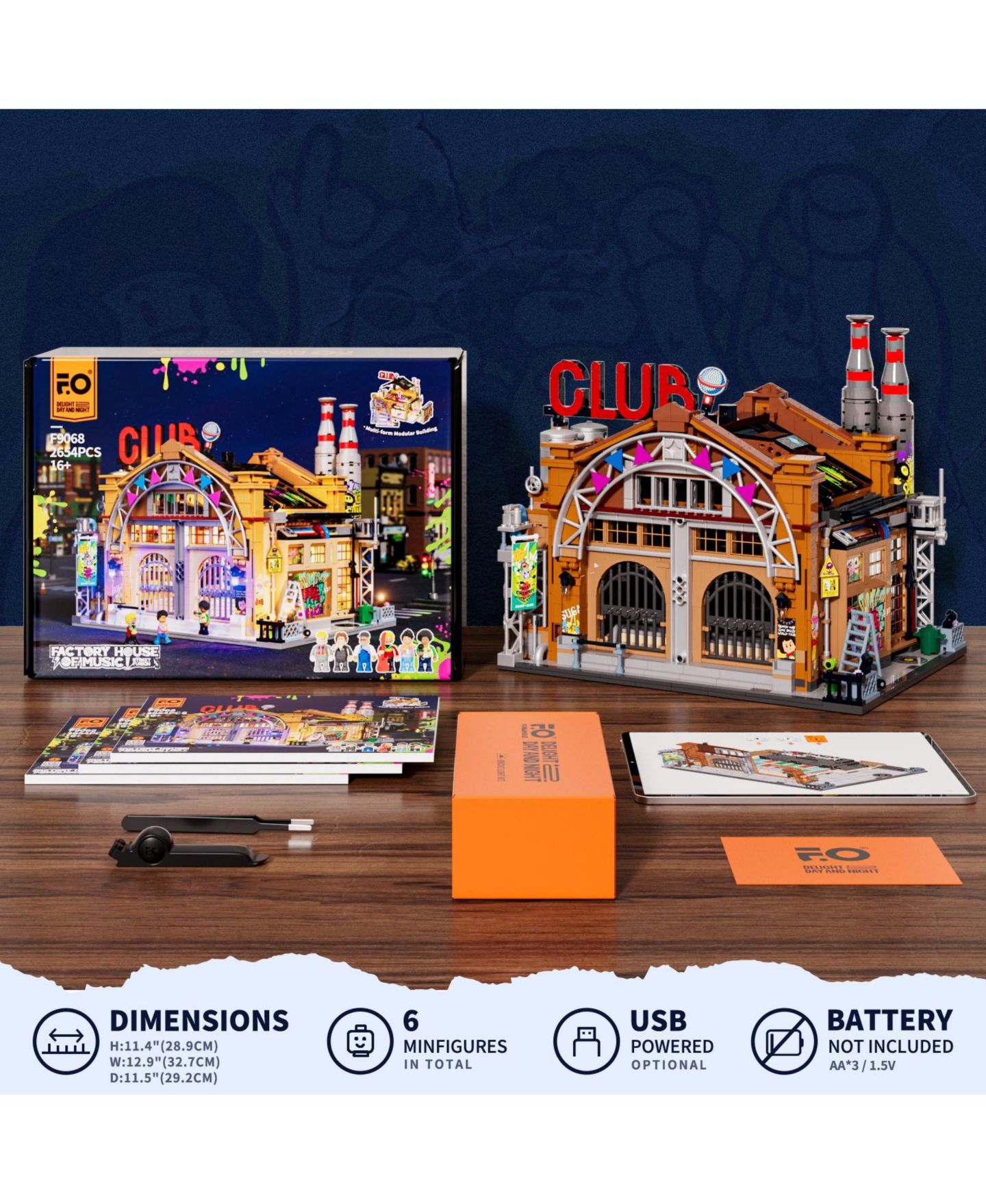Детский конструктор Lumibricks Street Fusion Factory House of Music 2654-Piece Building Set, Ages 14+ — фото 8