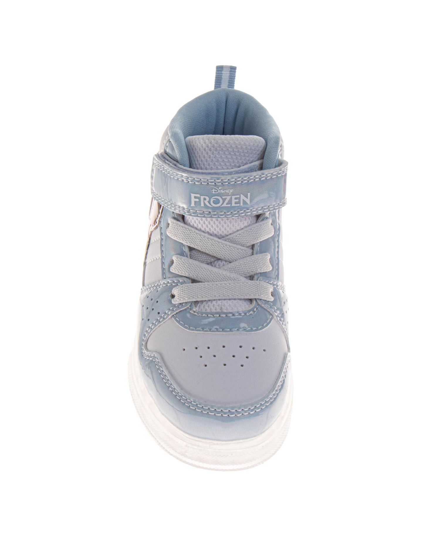 Big Girls Frozen Anna and Elsa Light-Up High-Top Sneakers with Hook and Loop Closure
