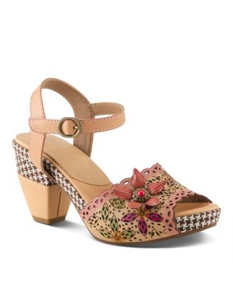 Women's Ankle Strap with Hand-Painted Design