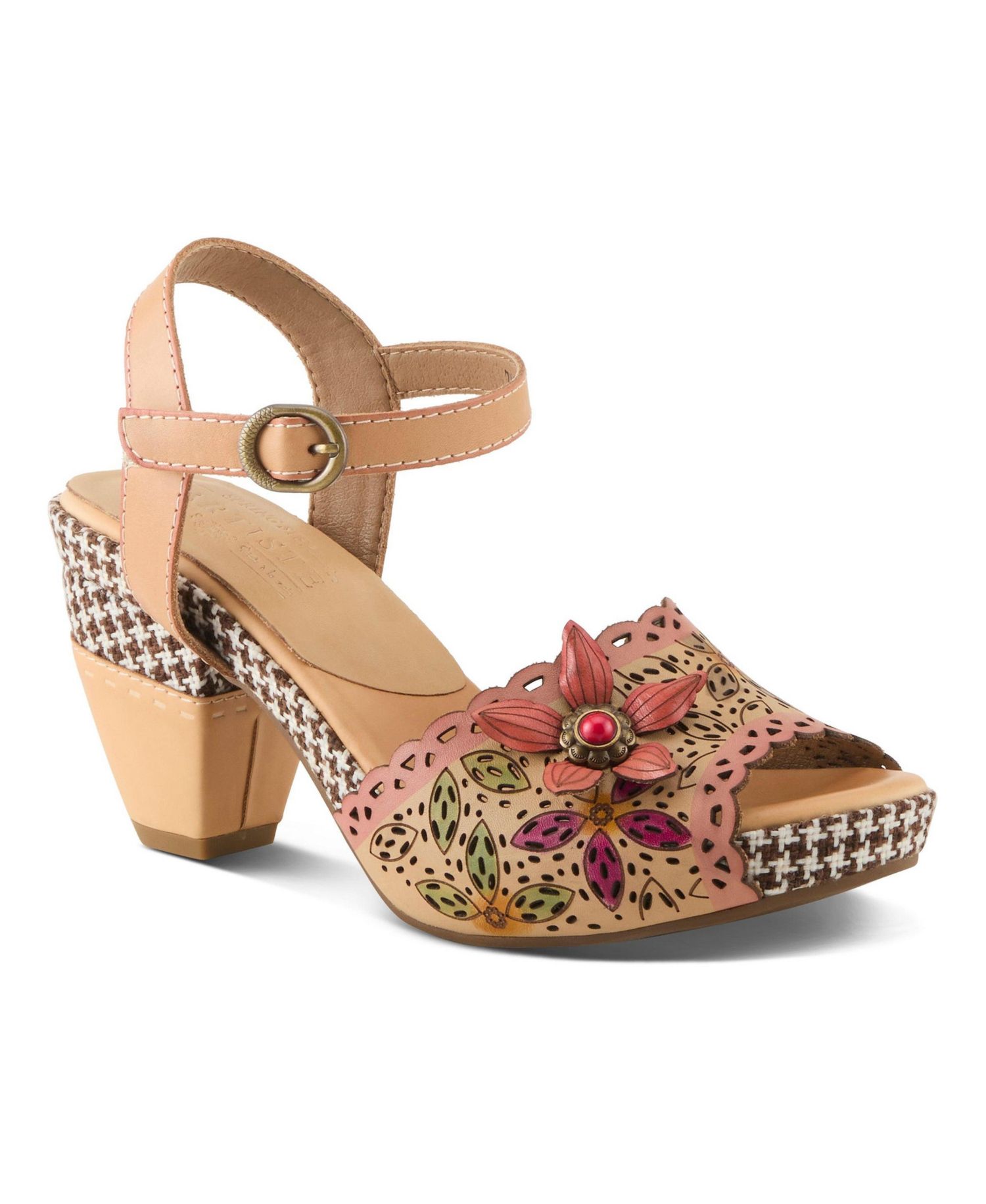 Women's Ankle Strap with Hand-Painted Design