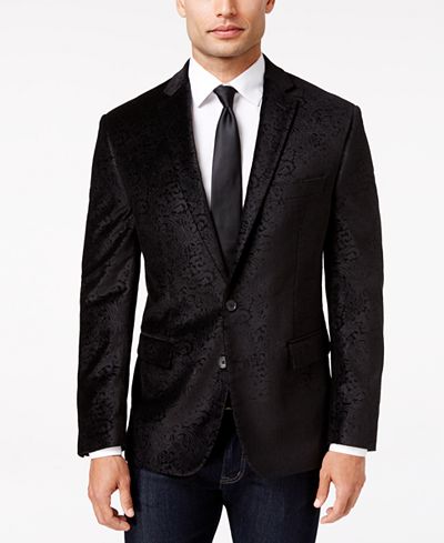 Ryan Seacrest Distinction Men's Slim-Fit Black Paisley Evening Jacket, Only at Macy's