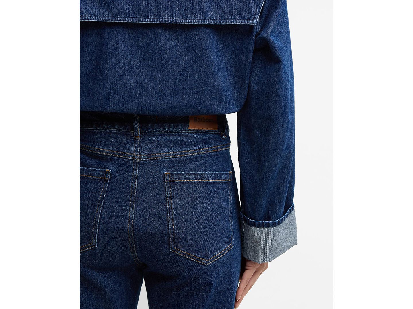 Женские джинсы Barbour Cartmel Zippered High-Rise-Jeans, цвет: Тёмный индиго — фото 3