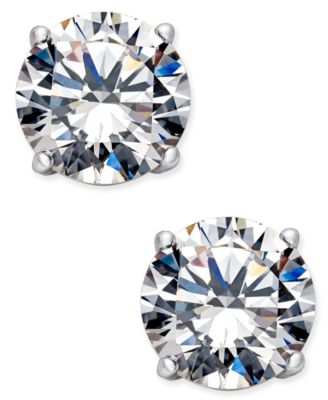 Eliot Danori - Silver-Tone Crystal Stud Earrings