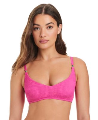 Women's Textured Tide V-Front Bikini Top