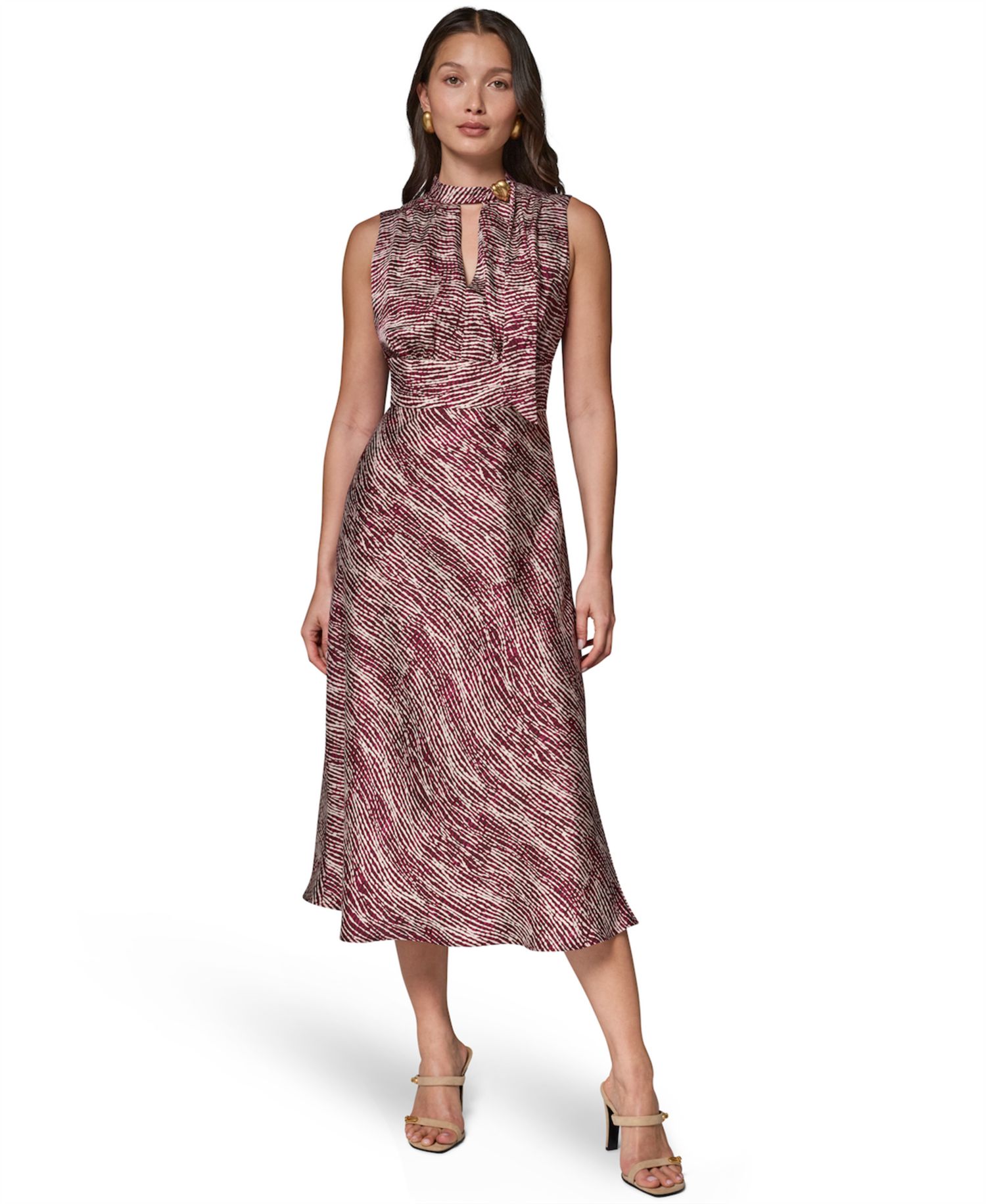 Women's Sleeveless Printed Midi Dress