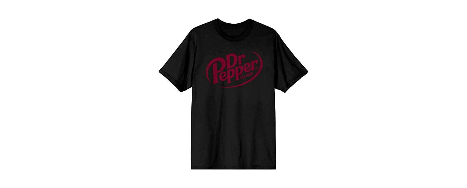 Big & Tall Dr Pepper Est. 1885 Maroon Logo Black Graphic Tee-5XL