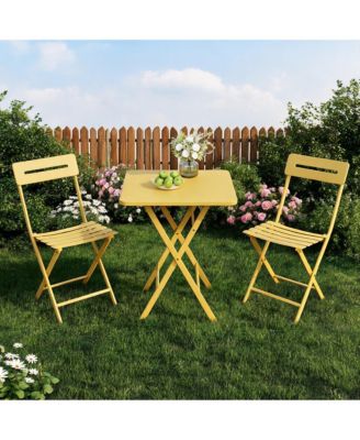 3-Piece Folding Bistro Set for Patio, Balcony or Garden – Space-Saving Outdoor Table and Chairs, Easy Setup