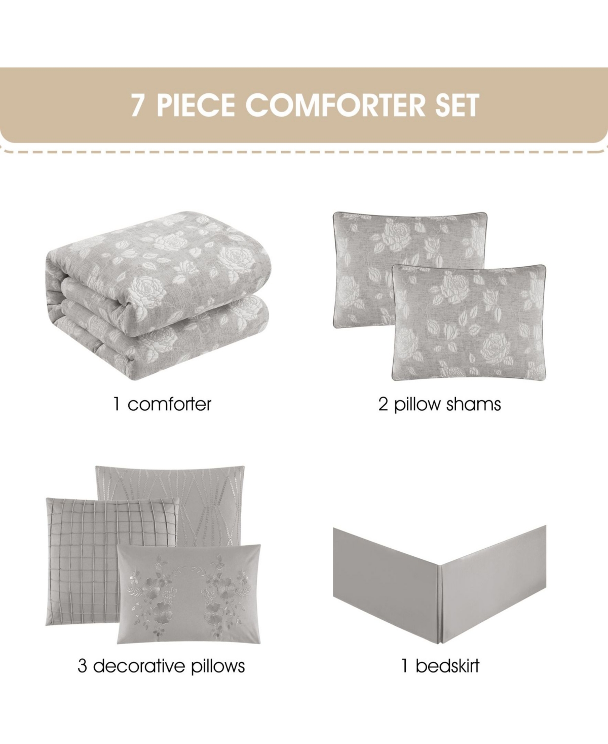 Stratford Park Leana Floral 7-Piece Comforter Set