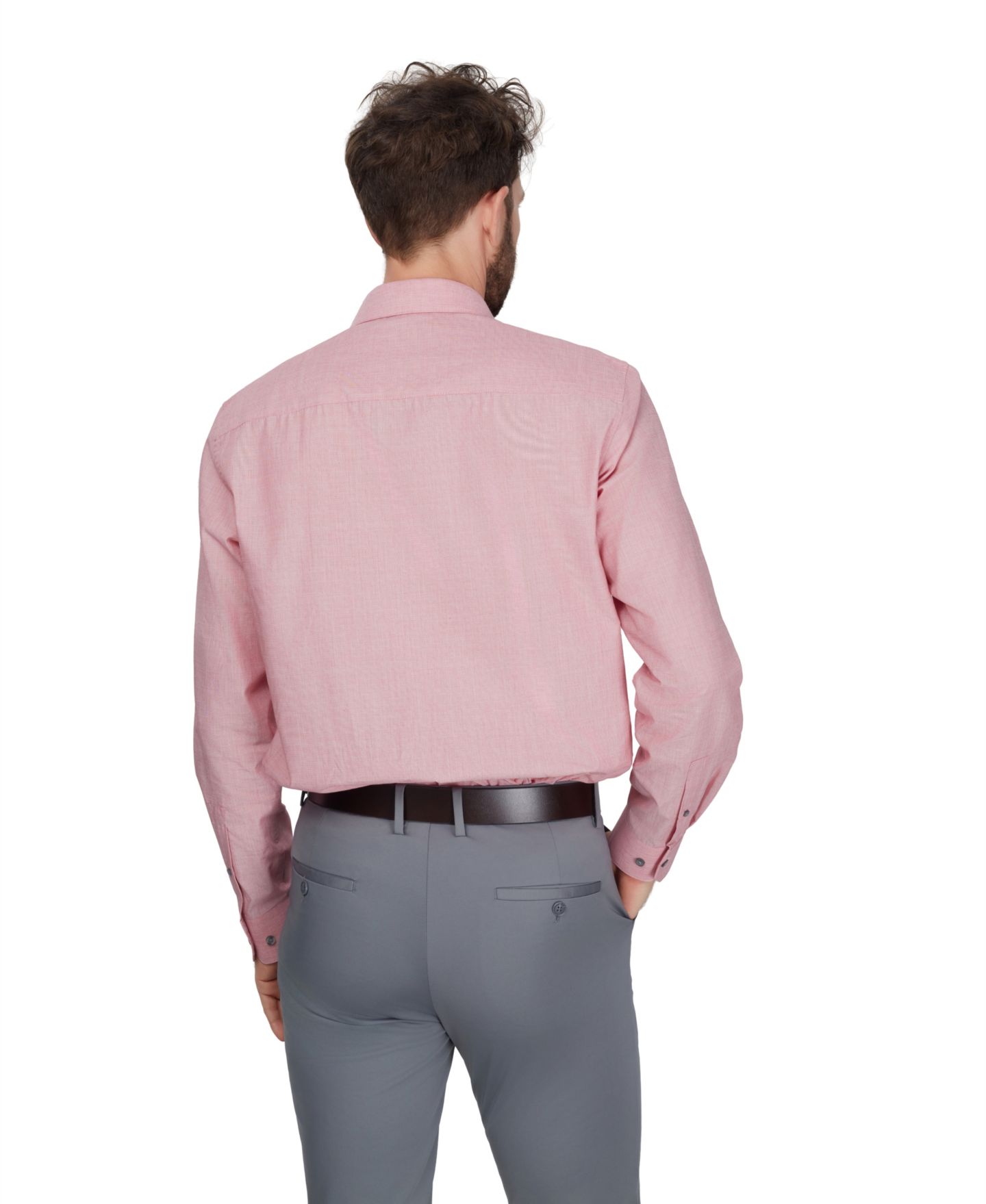 Мужская рубашка Alfani Regular-Fit Solid Dress Shirt, цвет: Бордовый — фото 6