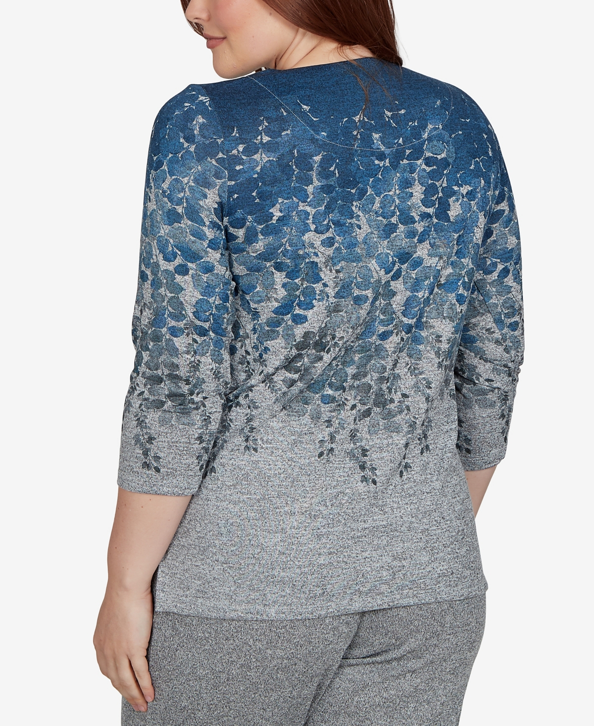 Alfred Dunner Women's Falling Leaves Pocket Knit Top