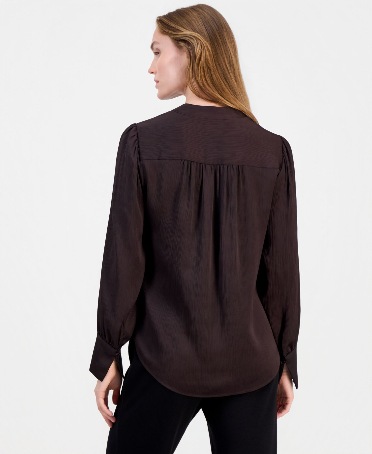 Petite Split-Neck Blouse
