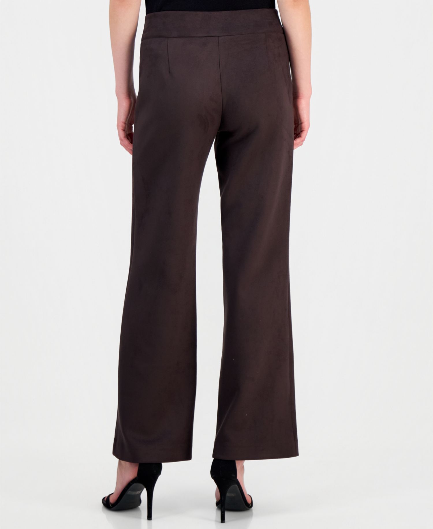 Women's Scuba Suede Pull-On Wide-Leg Pants