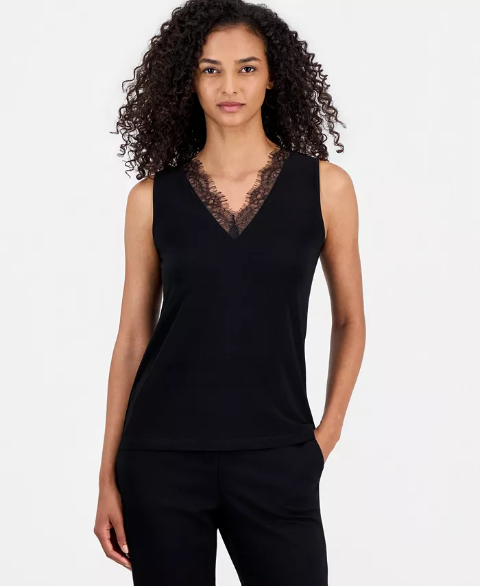 Women's Lace-Trim-V-Neck Tank Top