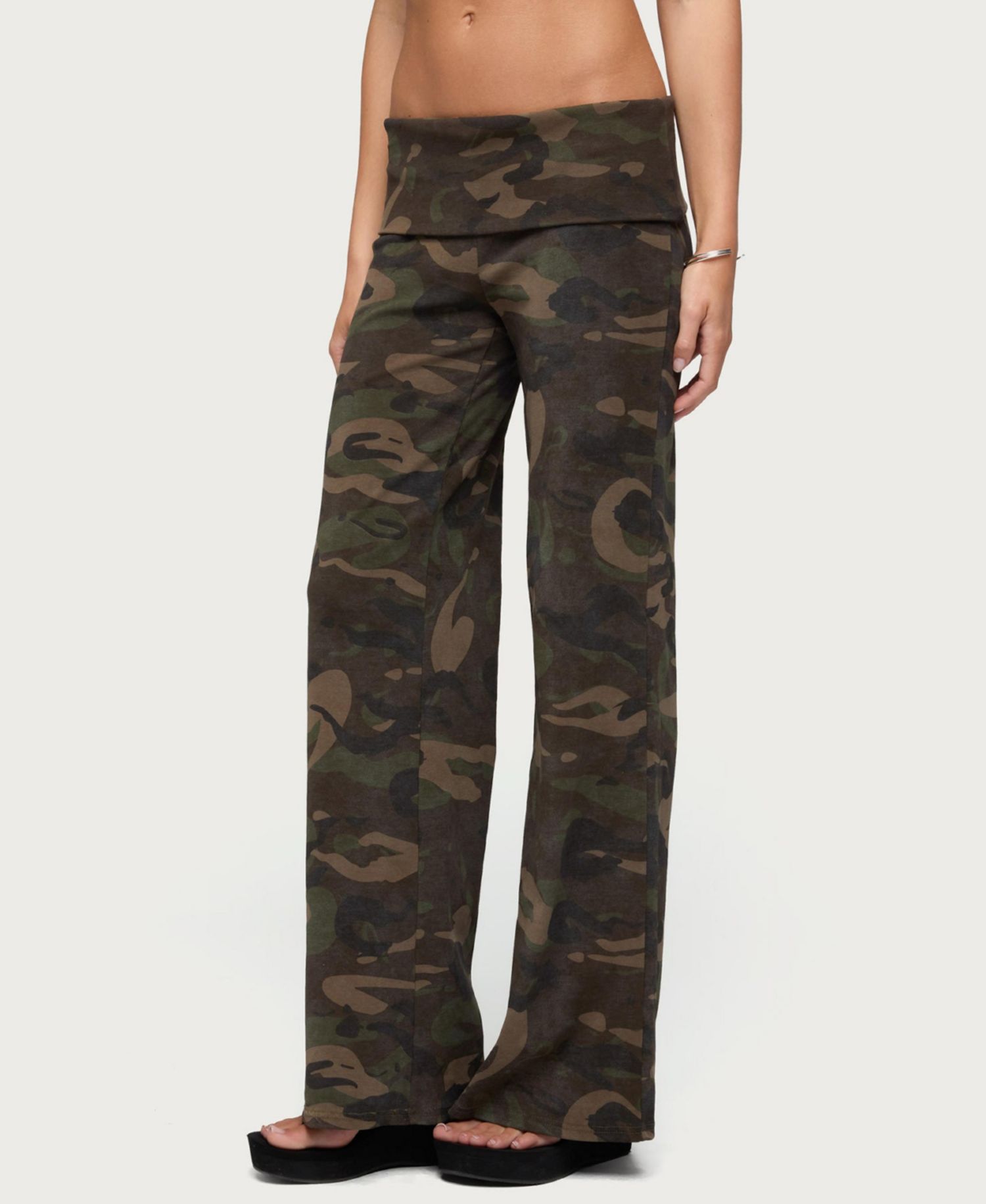 Women's Lumielle Camo Wide Leg Foldover Pants