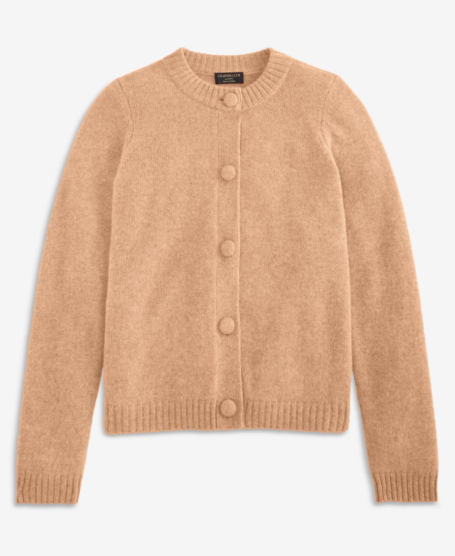 Women's 100% Cashmere Chunky Crewneck Cardigan