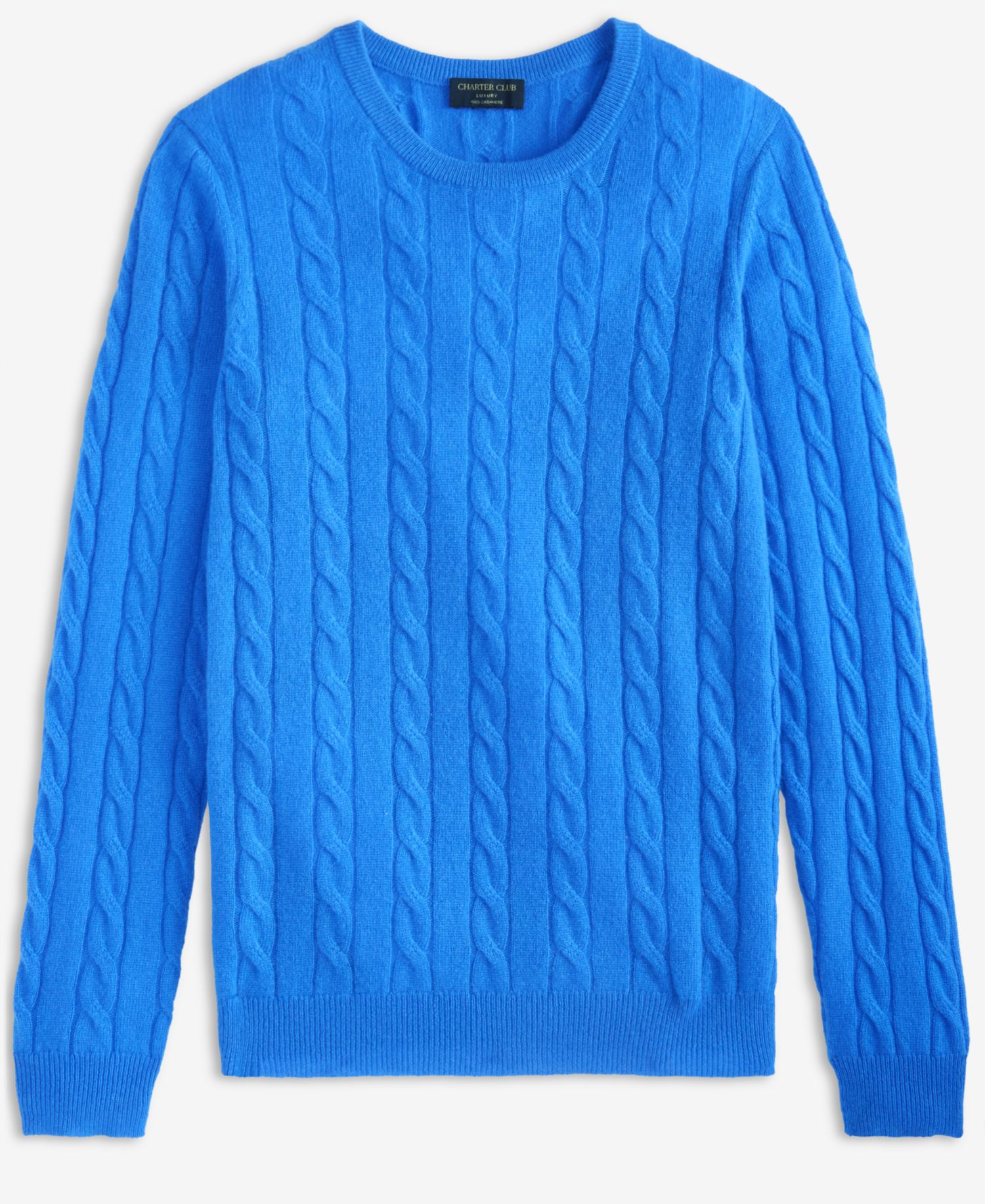Petite Cable-Knit Crewneck 100% Cashmere Sweater