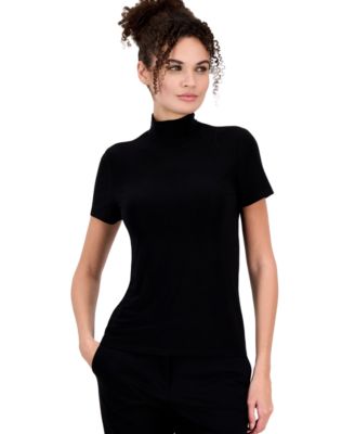 Women's Short-Sleeve Mock-Neck Top