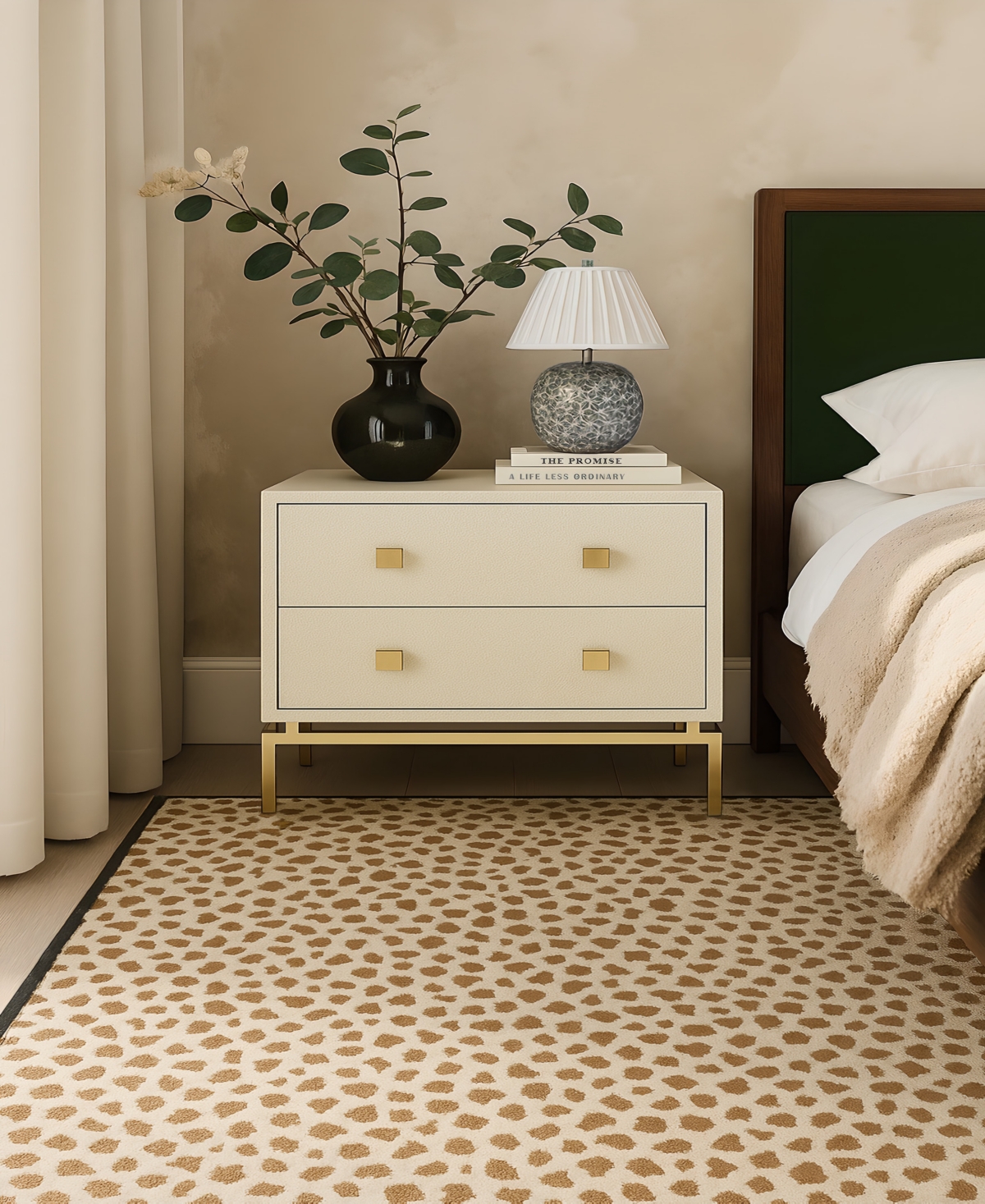 Tov Furniture Pesce 23.3" Wood Shagreen Nightstand