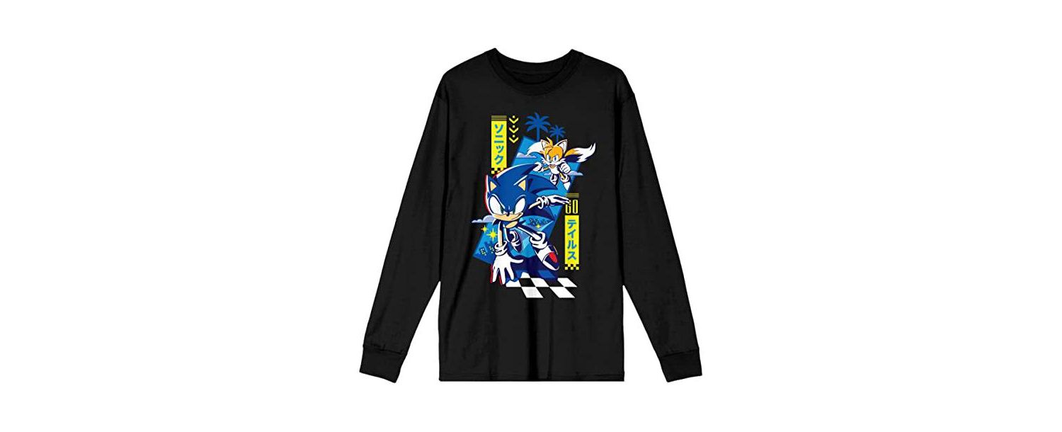 Men's Tails Black Long Sleeve Shirt-XXL