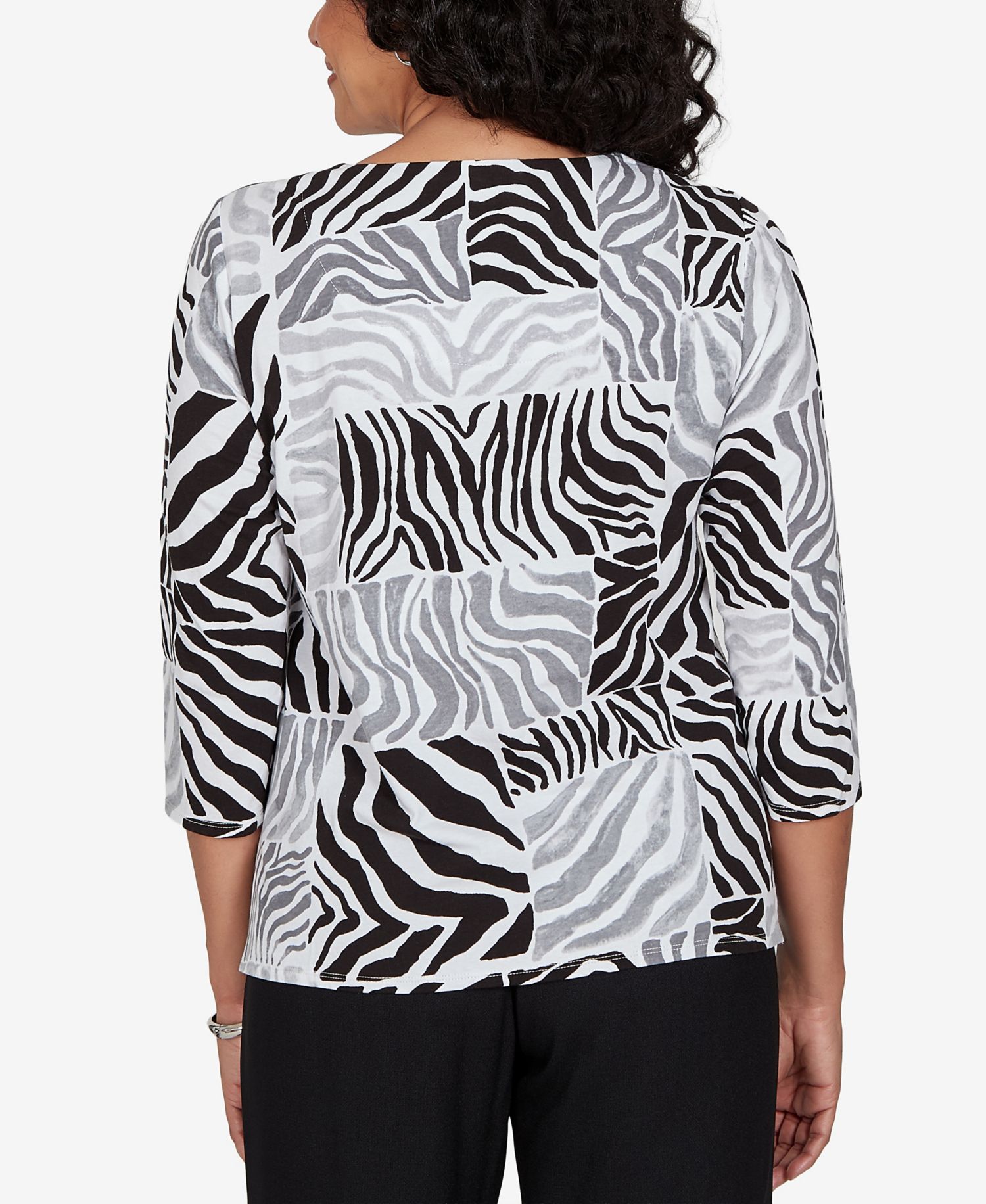 Petite Zebra Blocks Knit Top
